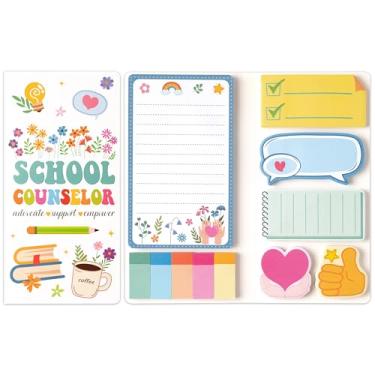 Imagem de B1ykin Conjunto de notas adesivas, tema de conselheiro escolar, flores silvestres, autoadesivas, bloco de notas autoadesivas, bloco de notas para sala de aula (conselheiro escolar)