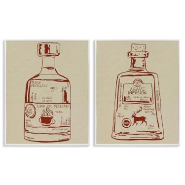 Imagem de Stupell Industries Conjunto de arte giclée emoldurado branco 2 peças de essência de garrafa de licor por Melissa Wang, 76 x 61 cm