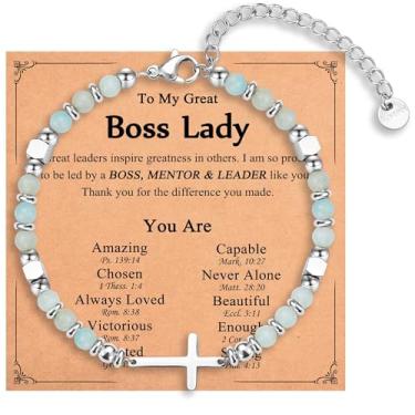 Imagem de IKIATY Pulseira de cruz religiosa para mulheres, meninas, presentes cristãos para filha, neta, irmã em Cristo, amiga, sobrinha, aniversário, Natal, Páscoa, Dia dos Namorados, Formatura, adjustable