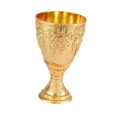 Imagem de WeiLaiKeQi Taça de vinho medieval vintage, feita à mão, gravada, antiga, suprimentos para festas, novidade, presentes reutilizáveis, decoração, copo em, Ouro