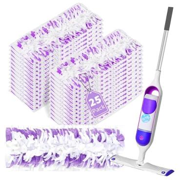 Imagem de Unikstone Pacote com 25 almofadas de esfregão elétricas descartáveis, compatíveis com refis de esfregão Swiffer Power, substituição multisuperfície espessa compatível com refil Swiffer Wet Pads em