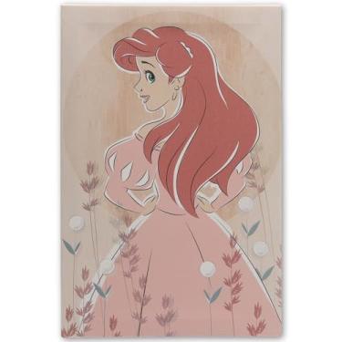 Imagem de Open Road Brands Disney A Pequena Sereia Princesa Ariel Gallery Decoração de Parede em Tela Embrulhada - Arte de Parede Floral Ariel para Casa