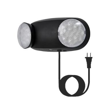 Imagem de TANLUX Luzes de emergência LED com bateria reserva, luminárias de emergência comerciais para casa de negócios falha de energia sinal de saída de emergência iluminação com cabo plugue de 1,0 metro de
