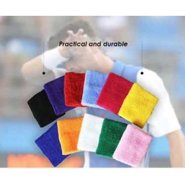 Imagem de 3 Pares De Munhequeira Preta Aolikes, Alta Absorção De Suor, Atoalhada