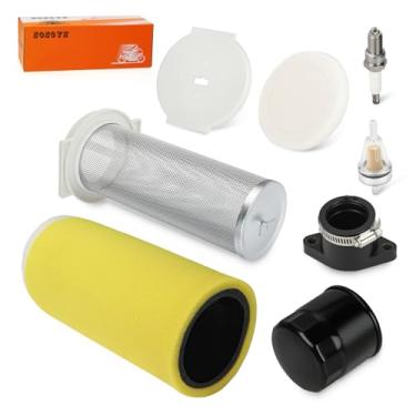 Imagem de Para Yamaha Kodiak 400 YFM400 2000-2002 Filtro de ar + Kit de tampa de extremidade de guia de gaiola e coletor de admissão com filtro de óleo 5GH-14458-01-00