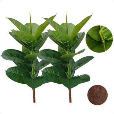 Imagem de Kit 2 Planta Artificial Fícus Lyrata Verde Sem Vaso - Flor de Mentirin