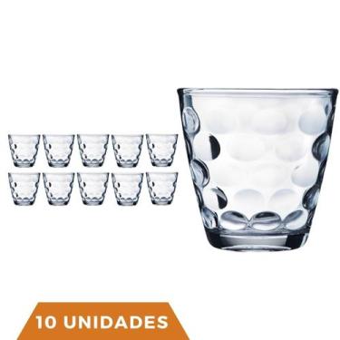Imagem de Kit Com 10 Copos de Vidro Transparente 250ML Bangkok Redondo - WELLMIX