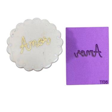 Imagem de TF35 Marcador textura pasta americana biscuit confeitaria AMOR - confe