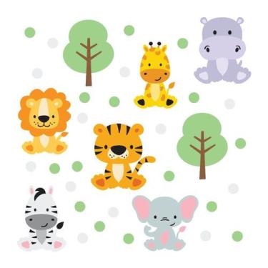 Imagem de Adesivo de Parede Infantil Safari Quarto Bebê Menino Menina - 116ir - 