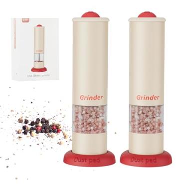 Imagem de Moedor elétrico de sal e pimenta, operação com uma mão, moedor automático de sal e pimenta, moedor de cerâmica recarregável por USB, com moedor de pimenta, conjunto com armazenamento para cozinha