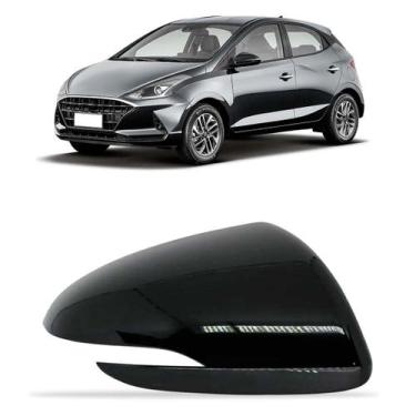 Imagem de Capa Retrovisor HB20 2020 A 2022 C/ Furo Pisca Preta - SP ACESSÓRIOS, 