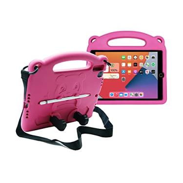 Imagem de FIREVASE Capa para iPad 10.2 8ª Geração 2020/iPad 7ª Geração 2019/iPad Air 3ª Geração 10.5" 2019 EVA À Prova de Choque Profissional Infantil com Alça Integrada Suporte e Alça de Ombro (Rosa)