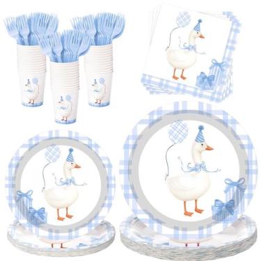 Imagem de Conjunto de talheres de festa Havawish Silly Goose Blue para 24 convid