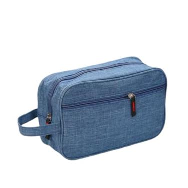 Imagem de Bolsa Transversal em Jeans, Estilo Casual, com Múltiplos Compartimentos, Azul