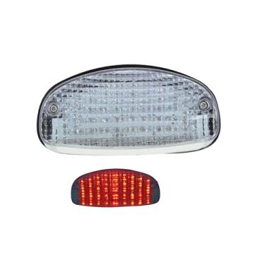 Imagem de TOPZONE Adequado para Honda2001-2011 SUZUKI GS500/GS500F/GS500H; OEM: 35710-01D30; freio de lâmpada traseira LED (transparente, estilo 1: lanterna traseira LED + seta integrada)