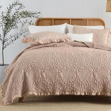 Imagem de Edredão HORIMOTE HOME, cinza rosado, com babados, tamanho queen size, 