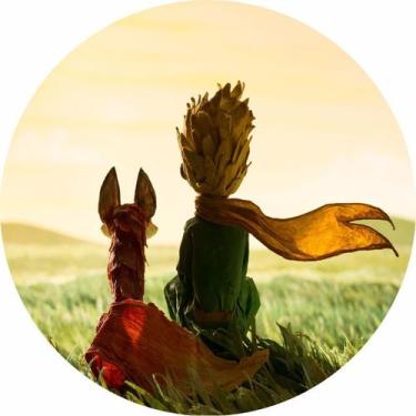 Imagem de Painel de Tecido Sublimado Redondo Pequeno Príncipe e Raposa Por do So