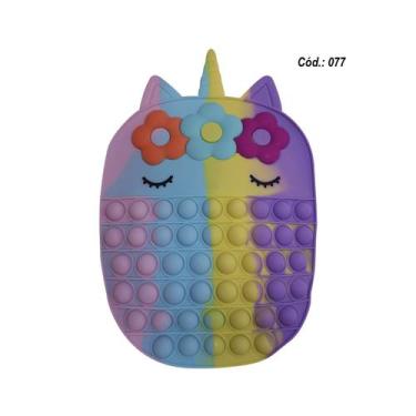 Imagem de Brinquedo antiestresse Pop It Bag para crianças de 22 x 18 cm de silic