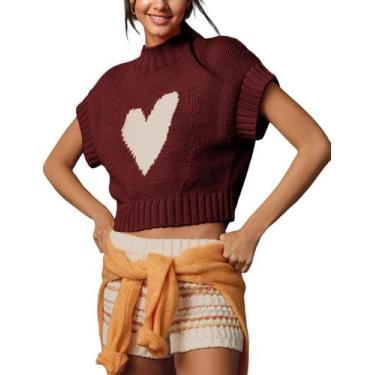 Imagem de Camiseta regata TAQCUX, manga curta, gola simulada, coração, malha, vi