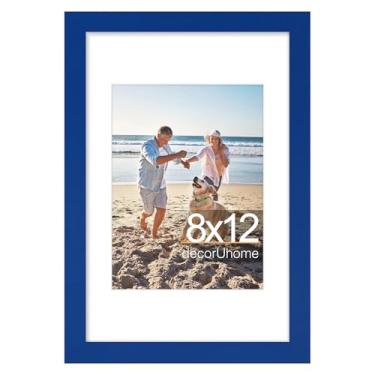 Imagem de decorUhome Moldura de 20 x 30 cm, exiba imagens 15 x 20 cm com tapete ou 20 x 30 cm sem tapete, moldura de certificado de exibição de parede e mesa, azul royal, 1 pacote