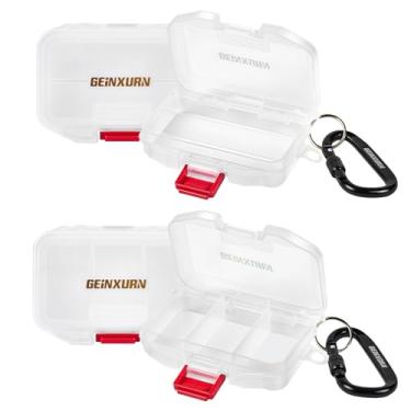 Imagem de Geinxurn Organizador de peças pequenas, caixas de ferramentas portáteis transparentes de plástico com divisórias para estojos de armazenamento de acessórios pequenos