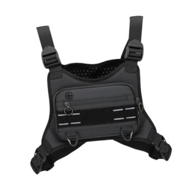 Imagem de oshhni Bolsa de peito para atividades ao ar livre, colete de neoprene para equipamento de peito, bolsa utilitária para pesca, adultos e acampamento, Preto