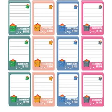 Imagem de Lixeira com 12 blocos de notas adesivas It's Fine I'm Fine Everything is Fine Post Notes Fun Animal Sticky Notes Gifts Coworkers Humorístico Bloco de notas para colega de trabalho, chefe, professor
