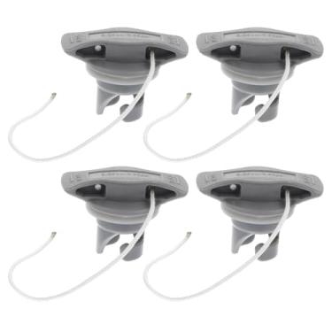 Imagem de TOPPERFUN 4 peças de plugue de válvula de ar de barco, tampas de válvula de barco infláveis, plugues de ar em espiral de PVC para piscina de caiaque de bote de borracha, acessórios de substituição