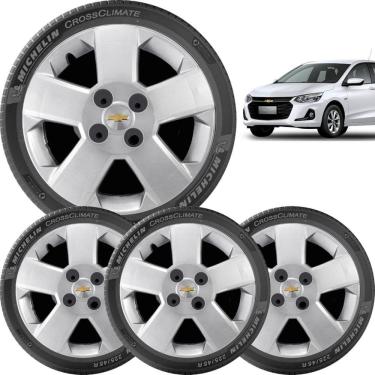 Imagem de 4X Calota Gm Prisma Corsa Onix Aro 14 Com Emblema 087Cb