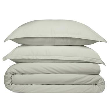 Imagem de Cosy House Collection Conjunto de capa de edredom 100% raiom derivado de bambu - Conjunto de trama de cetim macio, respirável, macio e macio com capa