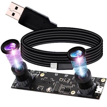Imagem de IEights Webcamera_USB 1080P Módulo de câmera USB de lente dupla para computador câmera de visão dupla Lightburn Mini UVC USB2.0 placa de webcam 3D estéreo binóculo PC câmera para Raspberry pi