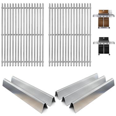 Imagem de WEBROIL 7620 barras aromatizadoras e grelhas 7528 para churrasqueira a gás Weber Genesis 300 SER, peças de grelha para Webber Genesis E-310 S-310 E-320 S-320 E-330 S-330 EP-310 CEP-310 CEP-320 EP-320