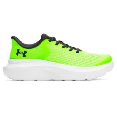 Imagem de Under Armour Tênis masculino pré-escolar Rogue 4 de renda alternativa, (389) Hyper Green) Branco/Preto, 15
