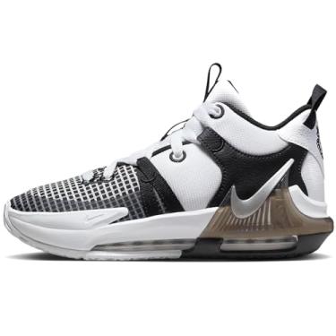 Imagem de Nike Tênis masculino Lebron Witness VII GS, Branco/prata metálica, preto e preto, 16