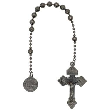 Imagem de Terço da década de metal com crucifixo de perdão | Batalha com o poder da oração | Ótimo presente católico para confirmação, Small, Madeira, Sem Pedra Preciosa