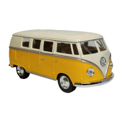 Imagem de Miniatura Carrinho de Ferro Kombi Perua Brinquedo Coleção (amarelo)