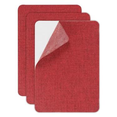 Imagem de PATIKIL Patch de reparo de tela, 3 peças de 14 x 20 cm, adesivo autoadesivo de tecido de linho à prova d'água para sofás, sacolas, móveis, assentos de carro, barracas, capas de barco, vinho