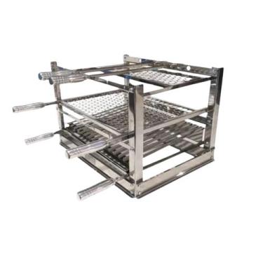 Imagem de Suporte Manual de Bancada 60x45 Grelhas Espetos Aço Inox Pantheon - Pa