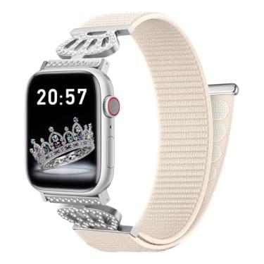 Imagem de Pulseiras de nylon compatíveis com Apple Watch série 10/9/8/7/6/5/4/3/2/1/SE de 38 mm, 40 mm, 41 mm, 42 mm, 45 mm, 46 mm, 49 mm, 40 mm, 40 mm, 40 mm, 40 mm, 41 mm, 41 mm, 41 mm, 42 mm, 44 mm, 4 e 2 e