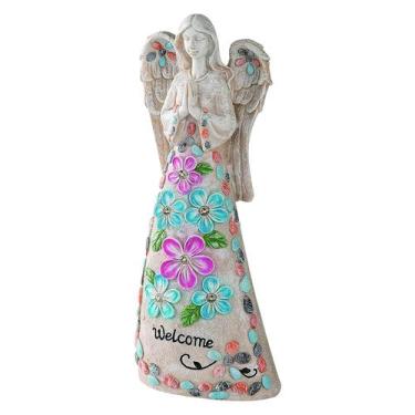 Imagem de Enfeites de artesanato de resina de luz de asa de anjo de jardinagem a