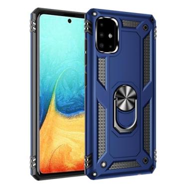 Imagem de SORAKA Capa para Samsung Galaxy A71 4G com suporte para anel Capa Slim Fit de TPU macio Capa Samsung Galaxy A71 4G com placa de metal para suporte magnético de telefone para carro