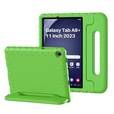 Imagem de Bolete Capa infantil para Samsung Galaxy Tab A9+/A9 Plus 28 cm 2023, capa com alça ajustável à prova de choque para Galaxy Tab A9 Plus (SM-X210/X216/X218), verde