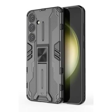 Imagem de SORAKA Capa para Samsung Galaxy S24 Plus com suporte Capa de proteção resistente para Samsung Galaxy S24 Plus Capa com placa de metal para suporte magnético para carro Capa Silm Fit