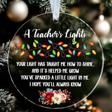 Imagem de GoGi93Art A Teacher's Lights - Enfeite de Natal de agradecimento do professor - Decoração de mesa de acrílico para casa ou escritório - Decoração de agradecimento