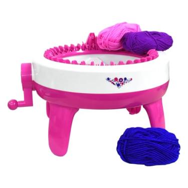 Imagem de Maquina de Fazer Tricô Tear Manual Lanmax 40 Agulhas com 3 Linhas Faz Meia Cachecol Gorro