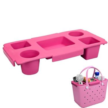 Imagem de Bogg Suporte de copo e tampa de armazenamento compatível com bolsa Bogg XL - para Stanley 850.5 g 1,134.0 g - Bandeja organizadora para praia ao ar livre e inserção de mesa de viagem (rosa alto)