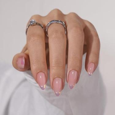 Imagem de Press On Nails Bartbox French Tip Ammond Metallic Silver - BTArtbox