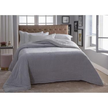 Imagem de Cobertor Com Sherpa Jacquard Tranças Casal 1,80Mx2,20M Cinza