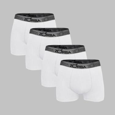 Imagem de Kit 4 Cuecas Zorba Boxer com Suporte Anatômico 667 Branco - GG, Branco