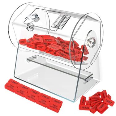 Imagem de Qopaw Acrylic Raffle Drum Clear Raffle Tickets Spinner Suitable for Raffle Bingo Lottery Games Raffle Balls Transparent Raffle Ticket Spinner